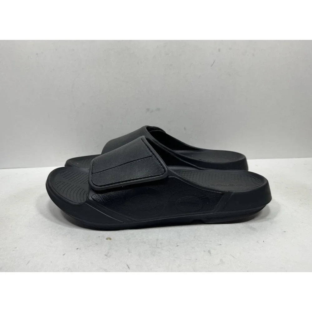 Oofos OOahh Sport Flex Slide Sandal Men's Size 12 Slip On Comfort Shoes Black